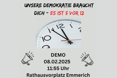 Unsere Demokratie braucht dich - Es ist 5 vor 12